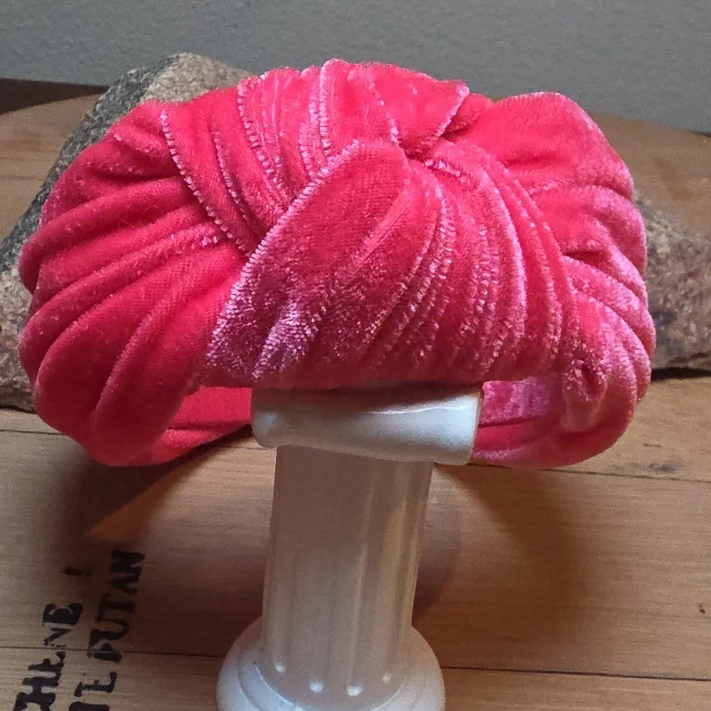New Wide Pop Pink Velvet Top Knot Headband fall christmas Luxe Luxury | NWOT